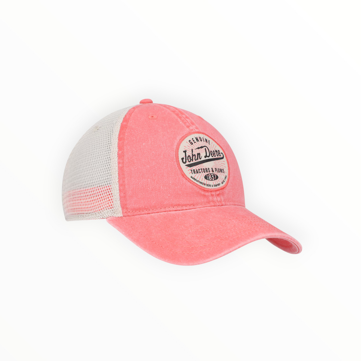 Cap Women'S Ivory And Coral Patch