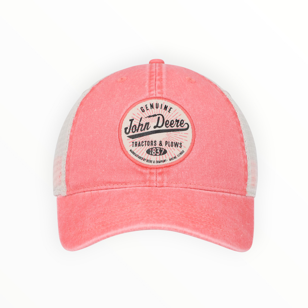 Cap Women'S Ivory And Coral Patch