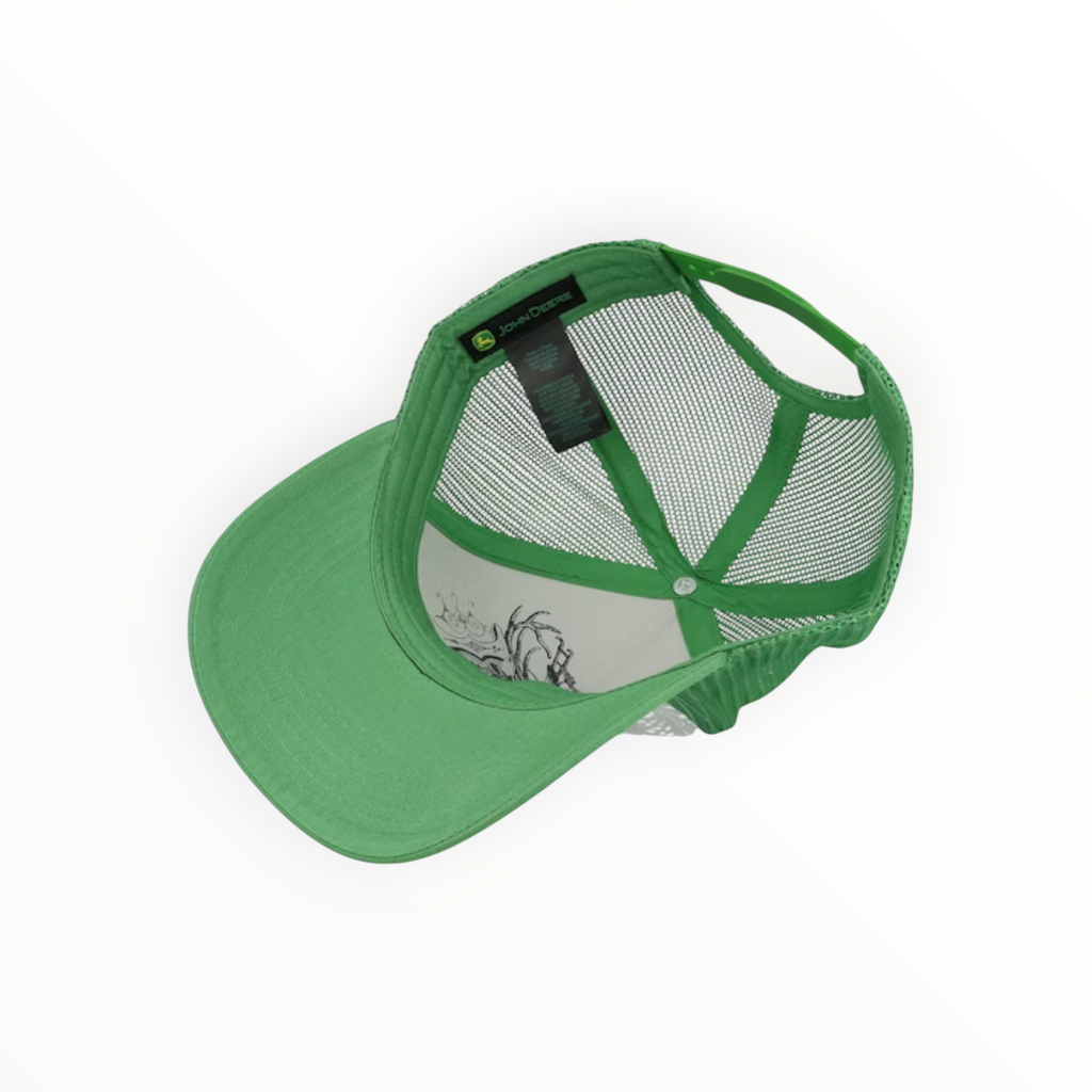 Cap White Mielie Field Shadows Green Mesh With Green Vintage Logo Front