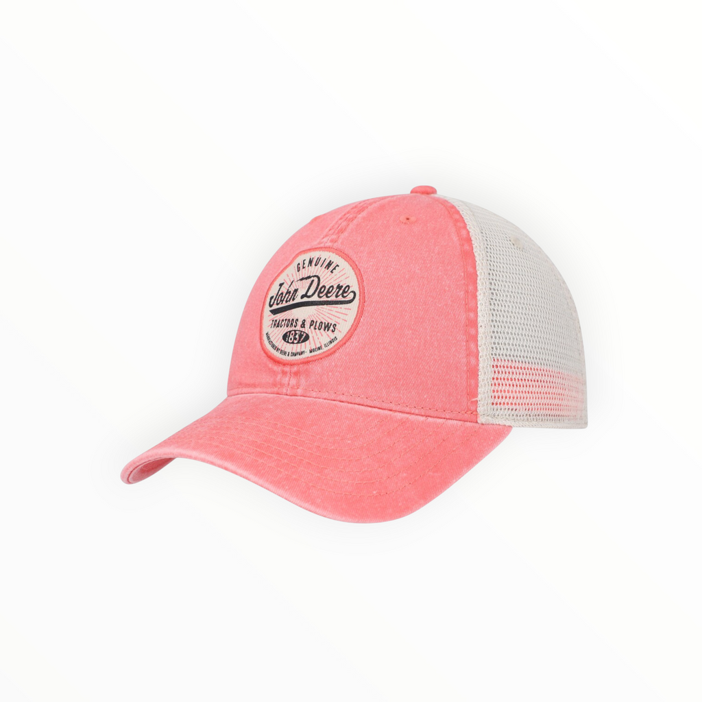 Cap Women'S Ivory And Coral Patch