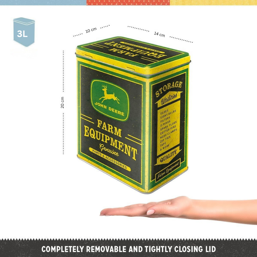 John Deere Farm Equipment Storage Tin