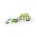 1:64 Pick & Trailer with Round Bales