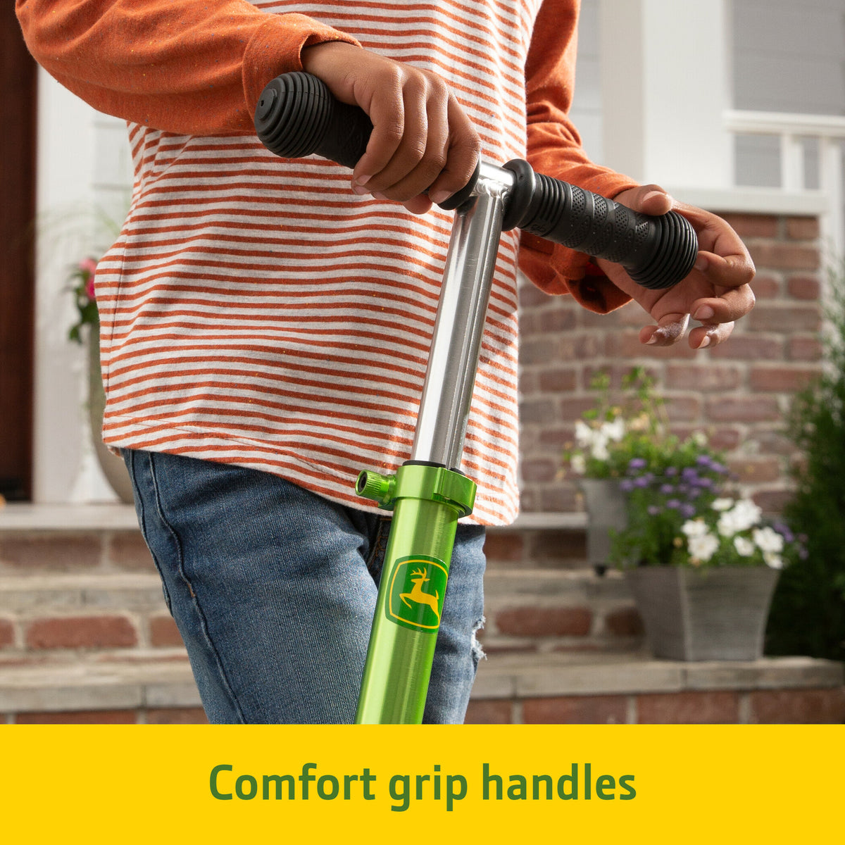 John Deere Adjustable Kick/Push Scooter Ride-On with Light-Up Wheels (Kids 5+)