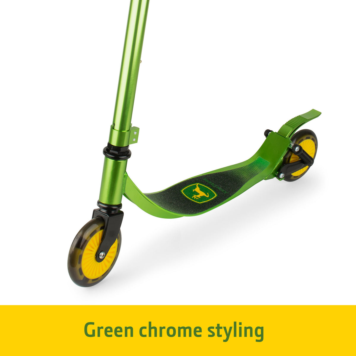John Deere Adjustable Kick/Push Scooter Ride-On with Light-Up Wheels (Kids 5+)