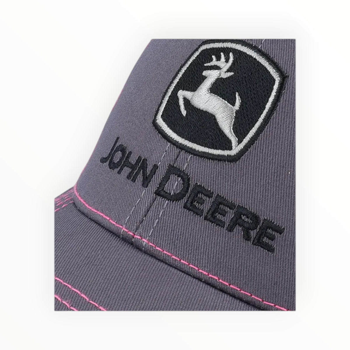 John Deere Charcoal & Pink Mesh Trucker Cap
