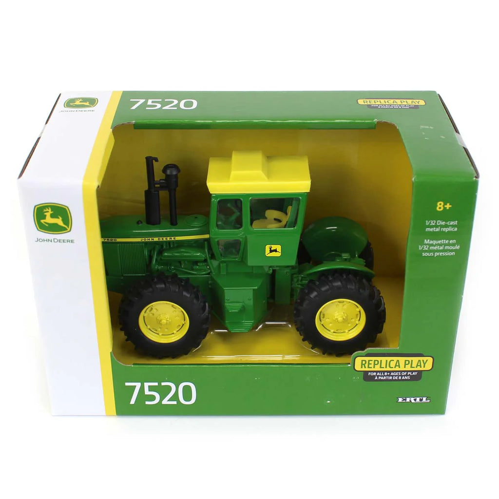 1:32 7520 4WD Tractor with Long Hood Stripe & Rear Fenders