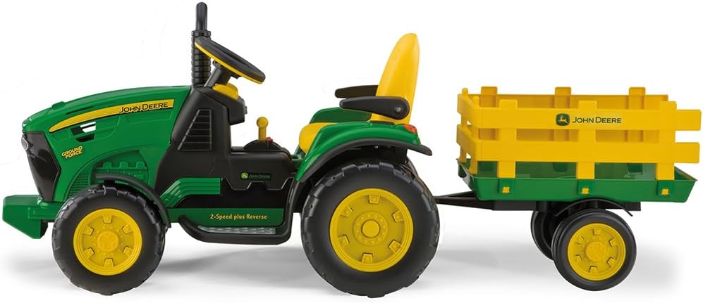 John Deere Ground Force 12V Ride-On Tractor with Trailer