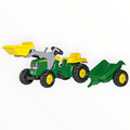 PEDAL TRACTOR AND TRAILER SET WITH FRONT LOADER