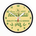John Deere Retro Badge Wall Clock Cream