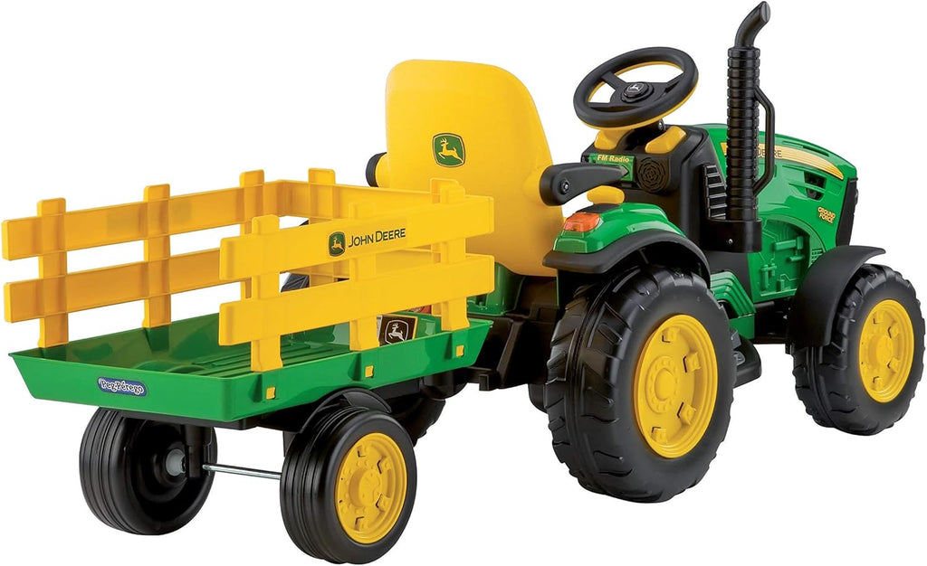 John Deere Ground Force 12V Ride-On Tractor with Trailer