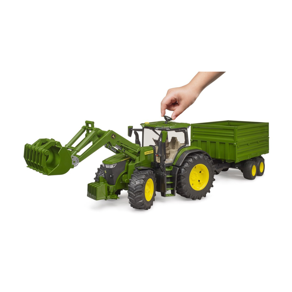 John Deere 7R 350 Tractor with Loader & Tipper Trailer Toy Set