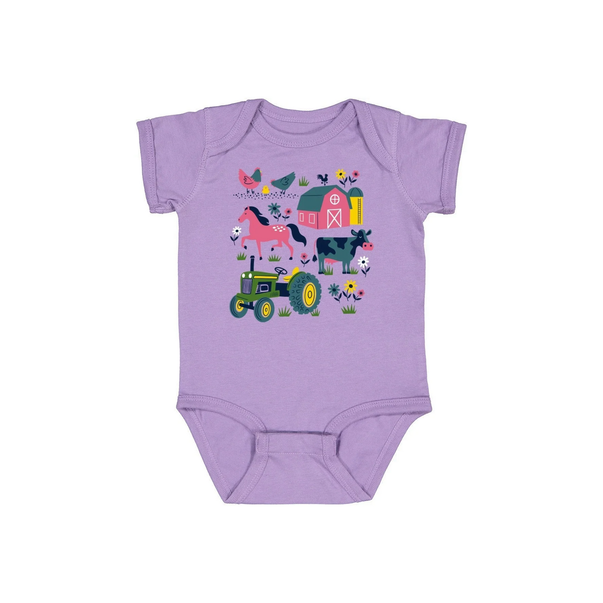 BABYGROW SS PURPLE FARM