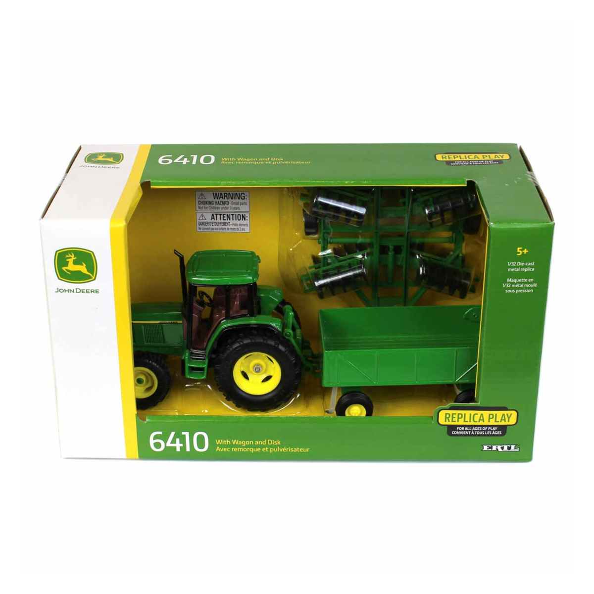 1:32 6410 Tractor Barge with Wagon and Disk