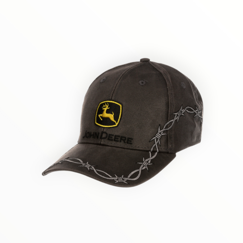 Cap Waxed Canvas Charcoal, Barbwire On Peak