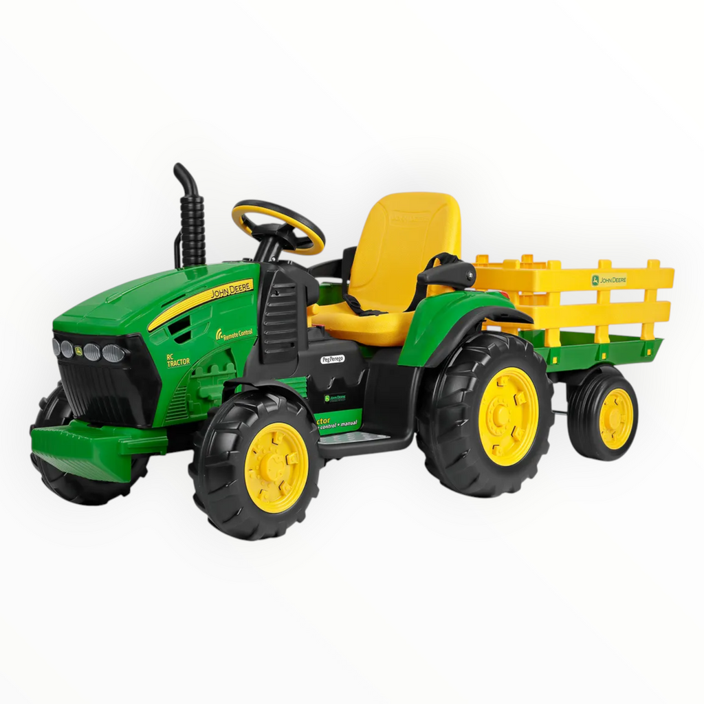 John Deere Ground Force 12V Ride-On Tractor with Trailer