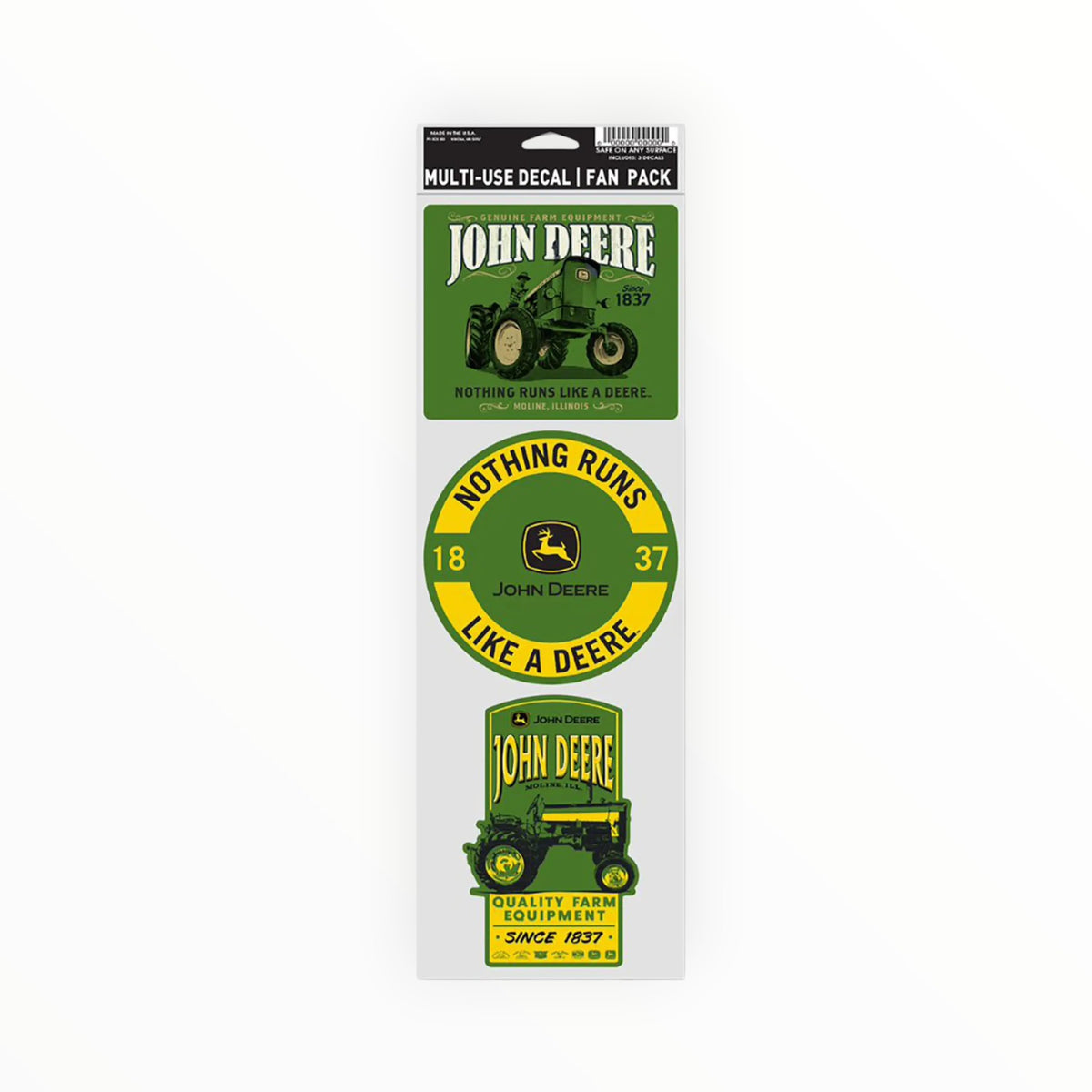 John Deere Multi-Use Decal 3-Piece Fan Pack