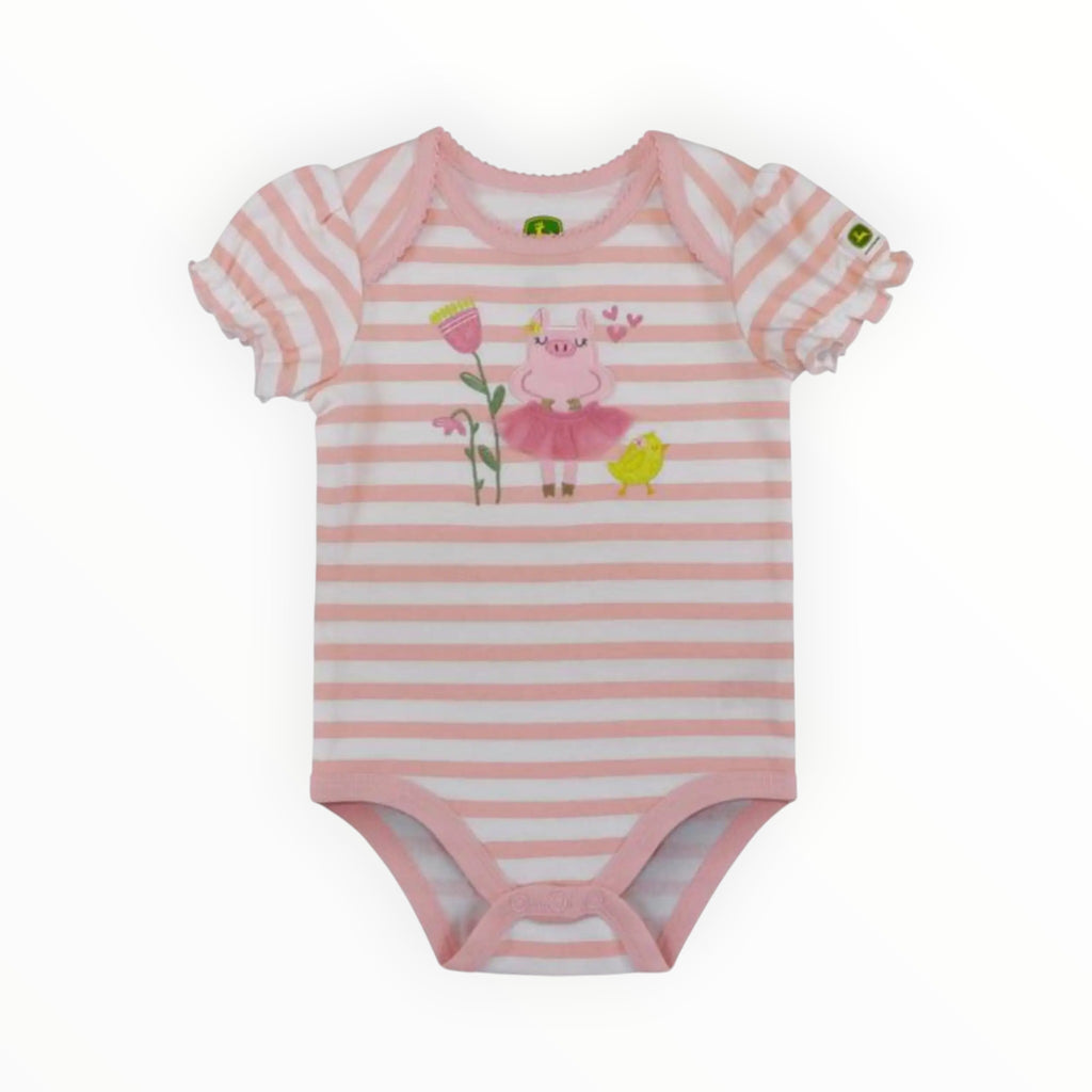 Infant Babygrow Short Sleeve Pink Stripe