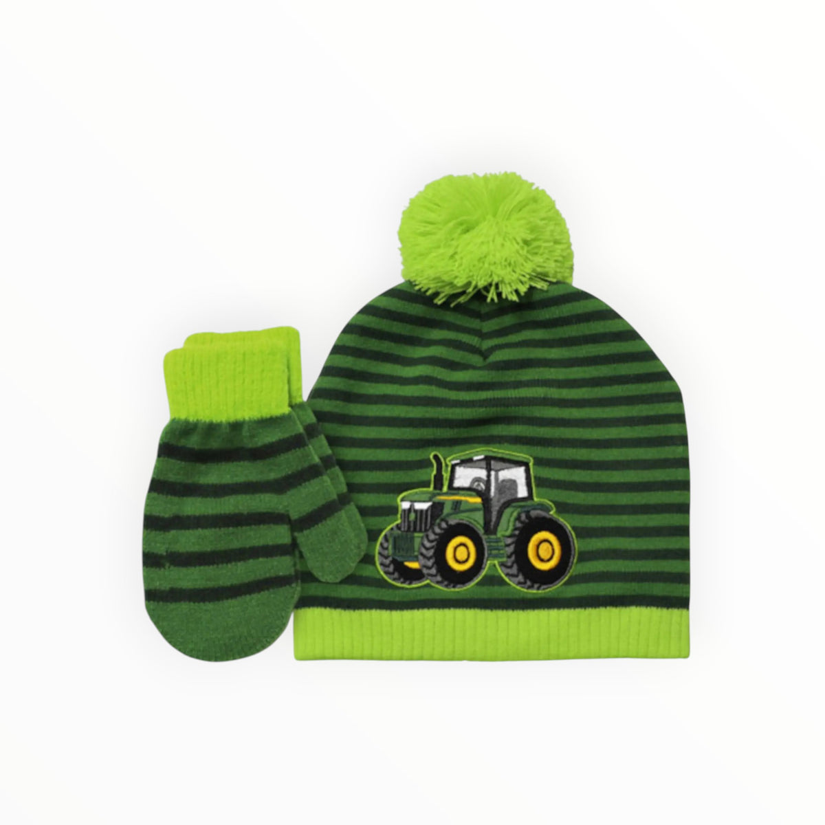John Deere Kids Tractor Beanie & Mitten Set