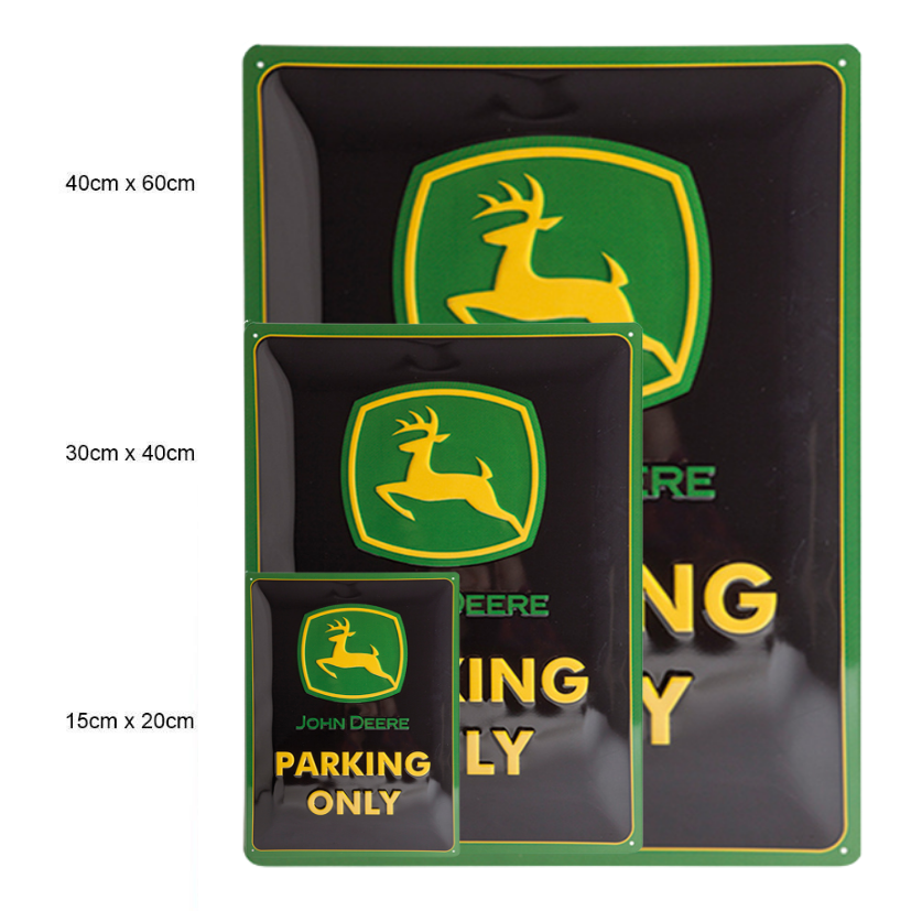 John Deere Parking Only Tin Sign
