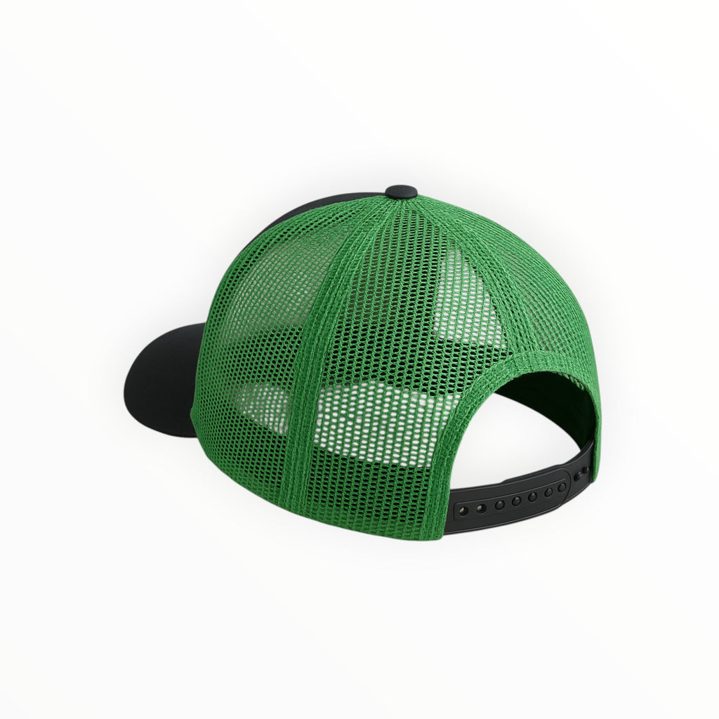 Black & Green Mesh Trucker Cap
