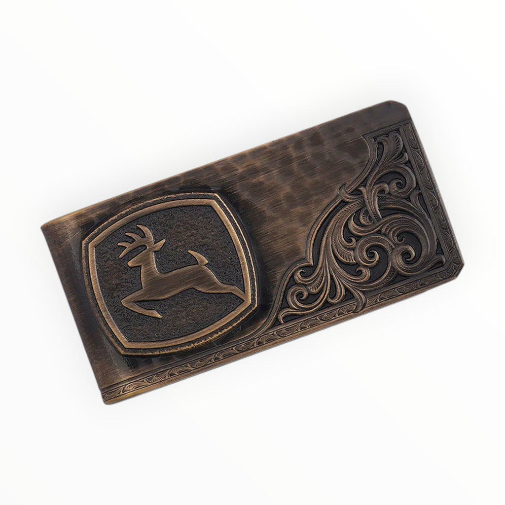 John Deere Vintage Bronze Filigree Money Clip